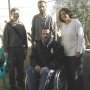 An earlier visit to Issa (seated). A brother stands behind him. H and D (...)