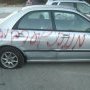 A car: "Death to Arabs"