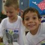 In their new T-shirts