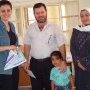 HAP team members Inas Karyani (L)and Adnan Mana'a with Jorat (...)