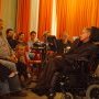 With the audience